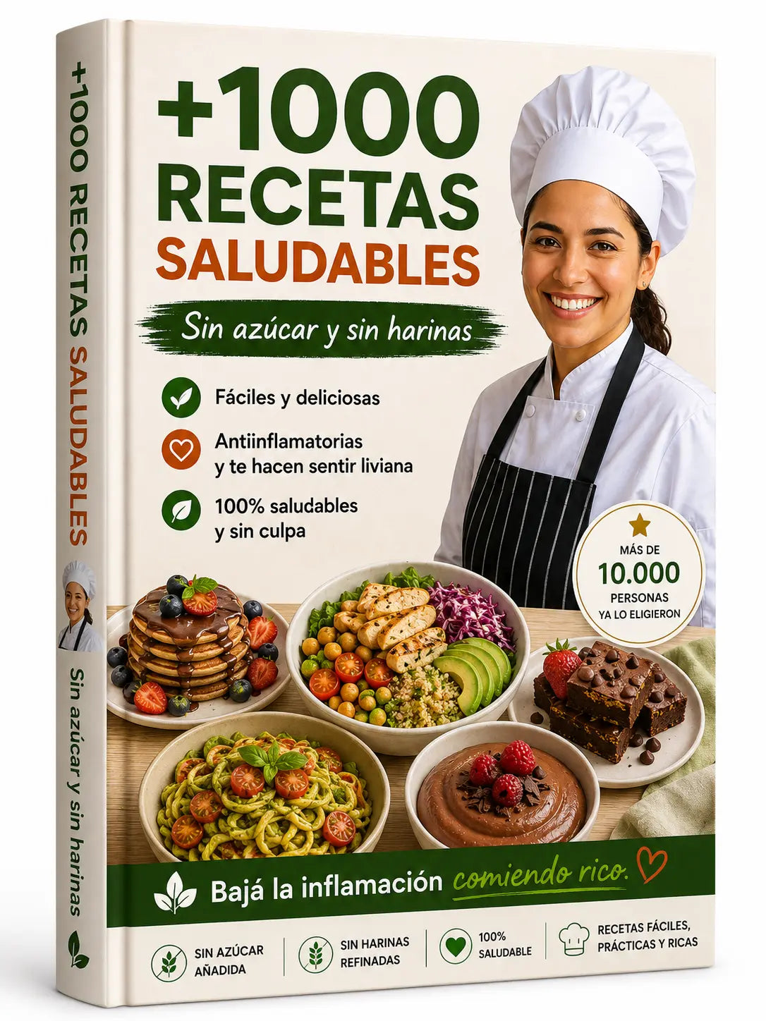 Un recetario completo con MÁS de 1.000 platos para transformar tu alimentación día a día para que nunca te quedes sin ideas + BONOS DE REGALO🎁