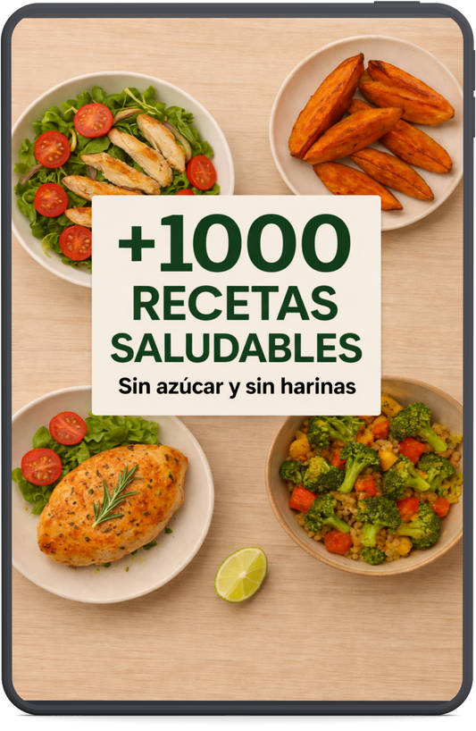 Un recetario completo con MÁS de 1.000 platos para transformar tu alimentación día a día para que nunca te quedes sin ideas + BONOS DE REGALO🎁