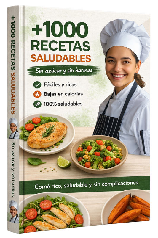 Un recetario completo con MÁS de 1.000 platos para transformar tu alimentación día a día para que nunca te quedes sin ideas + BONOS DE REGALO🎁